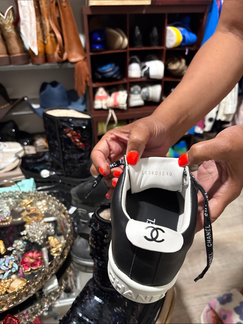 CHANEL Black Logo Sneakers - Picture 4 of 4